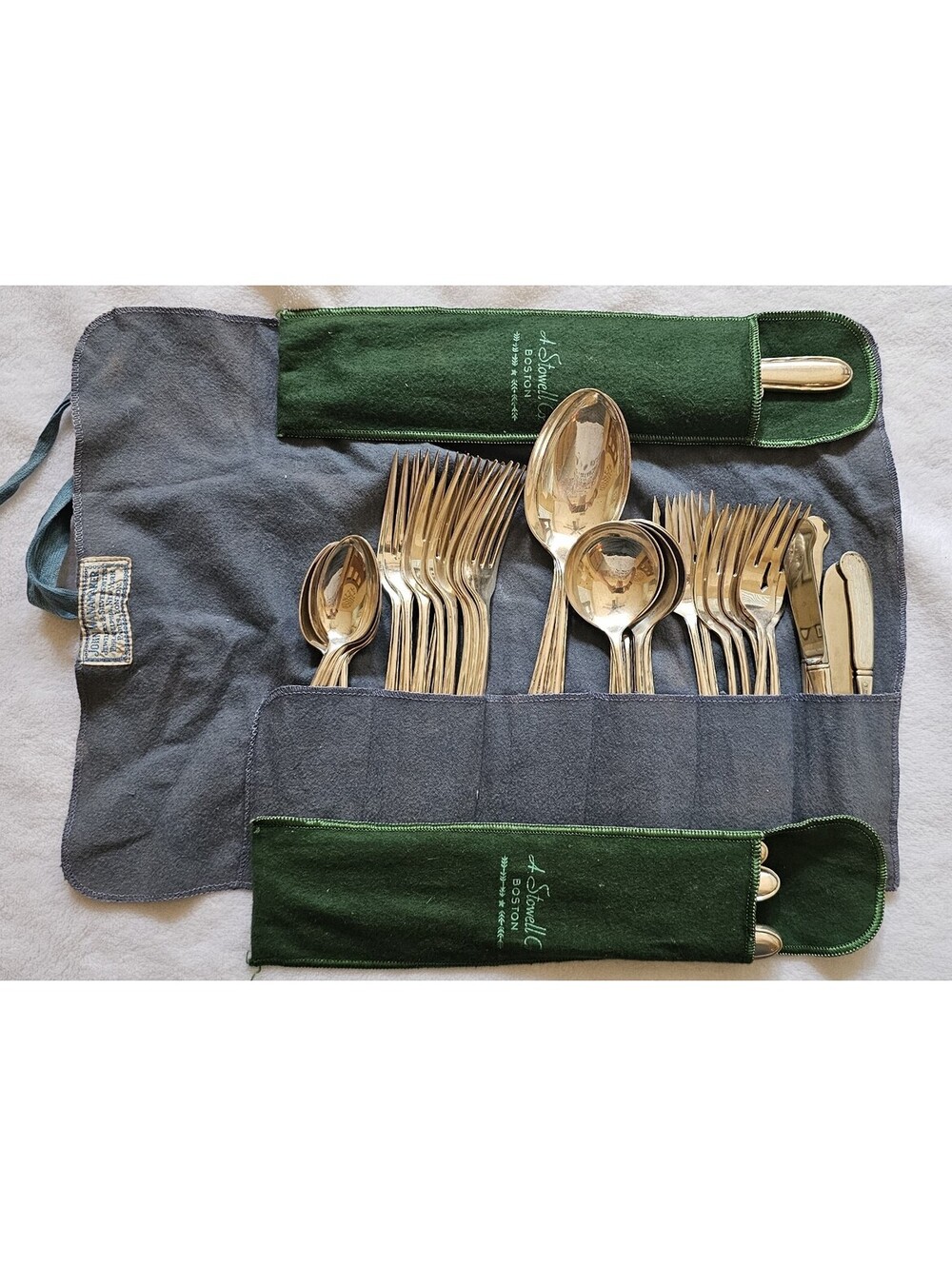 44 Pieces Sterling A Stowell & Co Silver  Flutes 1940-1950s 1866 g total weight